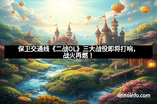 保卫交通线《二战OL》三大战役即将打响，战火再燃！